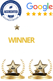 Canadian Choice Award 2025 winner and Google five star rating badges