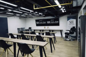The Seamless Health training room in Stouffville, set up with treatment chairs for hands-on practice